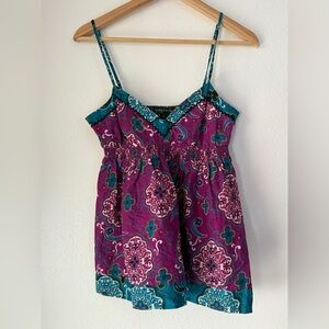 Vtge Rampage Womens Medium   Top Sleeveless Y2K Babydoll V Neck